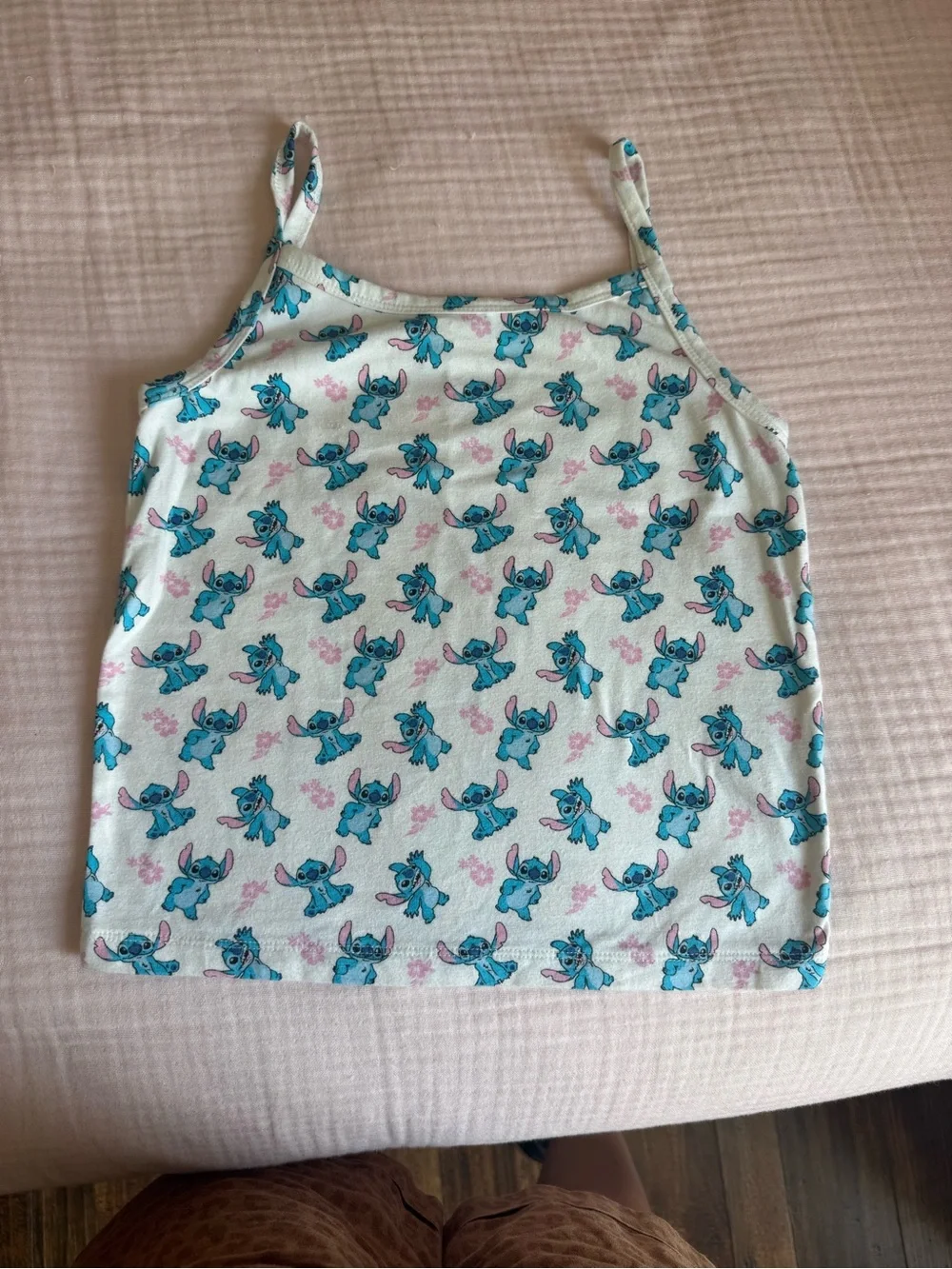 GAP White Tank Top with Blue Character Print